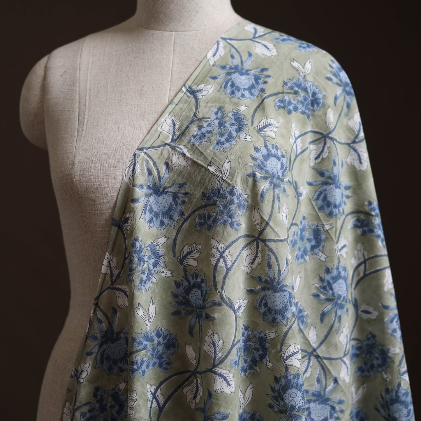 Brown - Sanganeri Block Print Cotton Fabric 09
