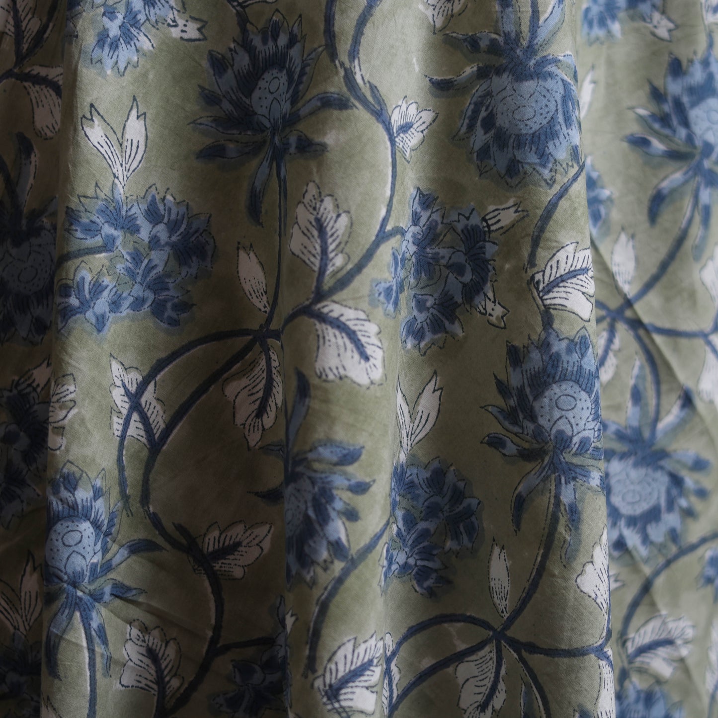 Brown - Sanganeri Block Print Cotton Fabric 09