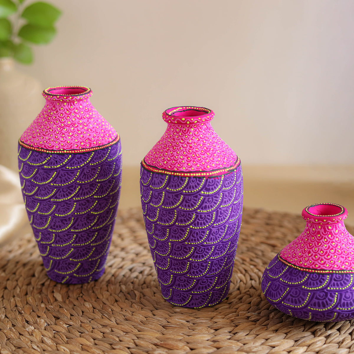 Abstract Pastel Handpainted Terracotta Flower Pots (Set of 3) 29