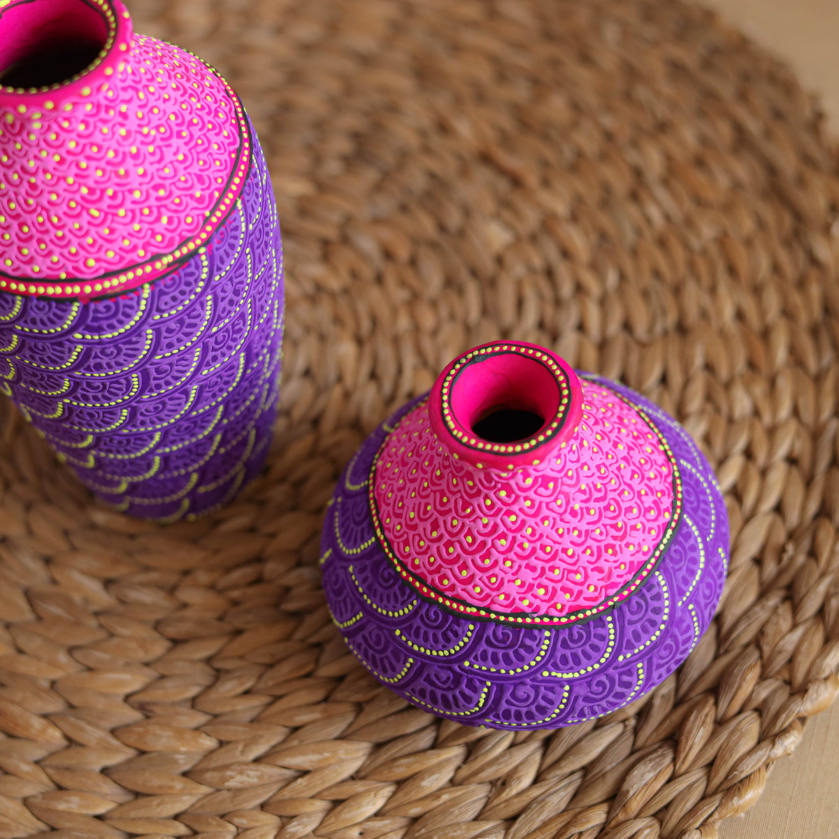 Abstract Pastel Handpainted Terracotta Flower Pots (Set of 3) 29