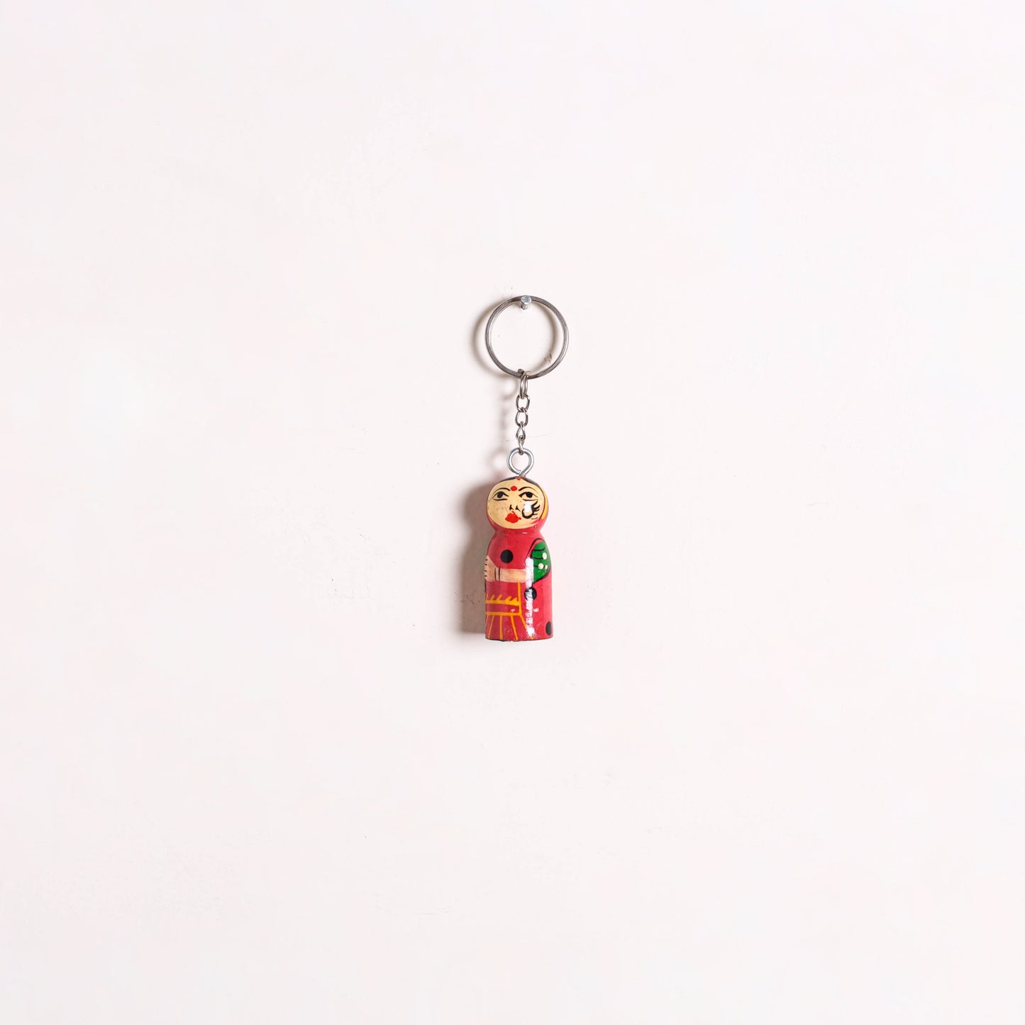 Banaras Handpainted Wooden Doll Keychain 05