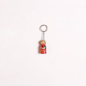Banaras Handpainted Wooden Doll Keychain 05