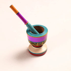  Handmade Lacquered Wooden Mortar & Pestle Set - Big 