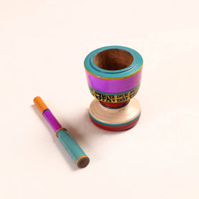  Handmade Lacquered Wooden Mortar & Pestle Set - Big 