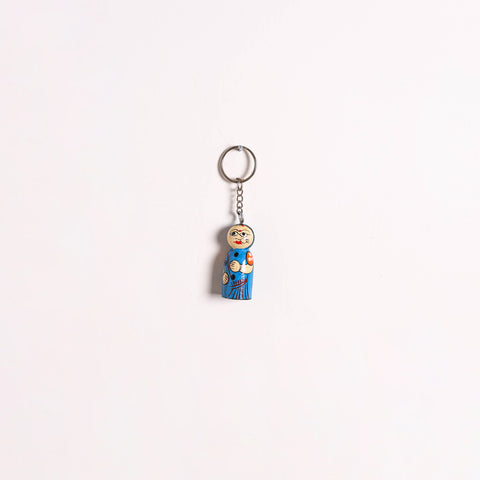 Banaras Handpainted Wooden Doll Keychain 07