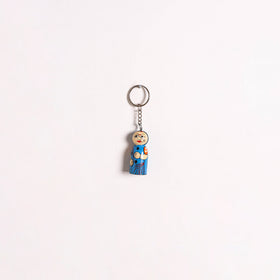 Banaras Handpainted Wooden Doll Keychain 07