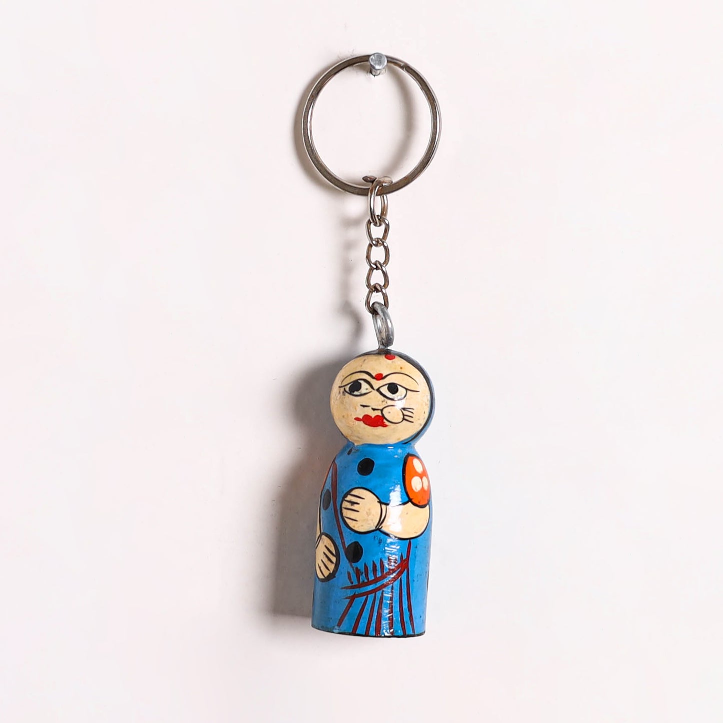 Banaras Handpainted Wooden Doll Keychain 07