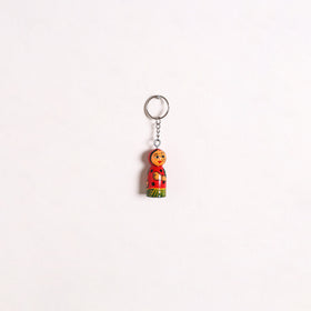 Banaras Handpainted Wooden Doll Keychain 08