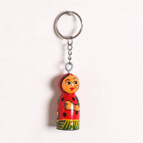 Banaras Handpainted Wooden Doll Keychain 08