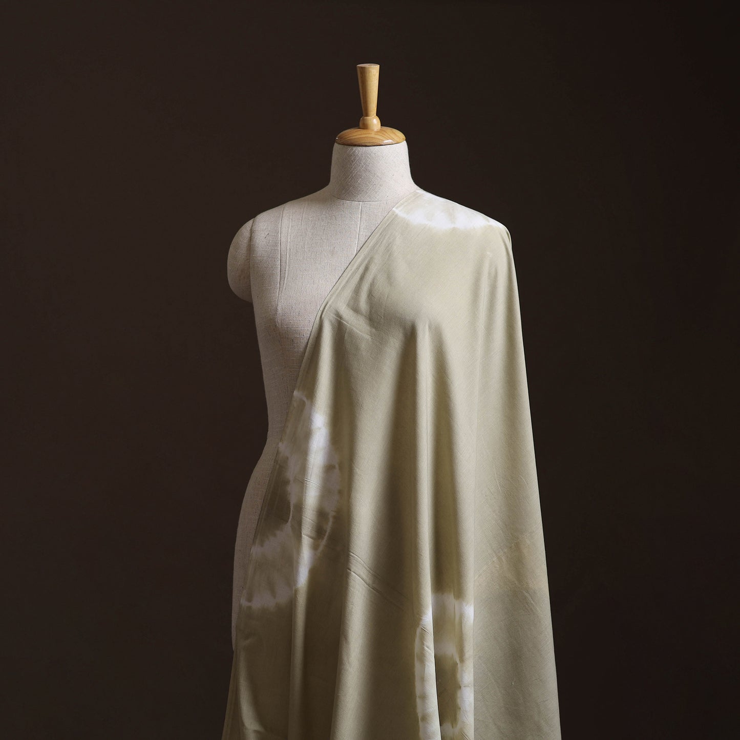 Beige - Shibori Tie-Dye Pure Mul Cotton Fabric 03