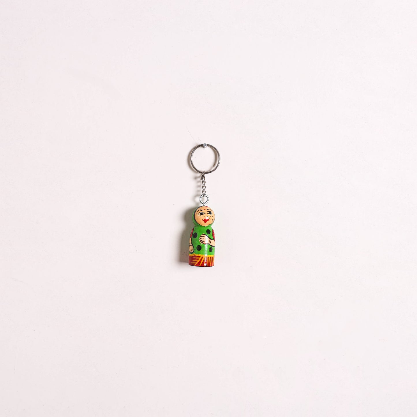 Banaras Handpainted Wooden Doll Keychain 09