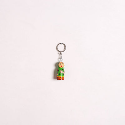 Banaras Handpainted Wooden Doll Keychain 09