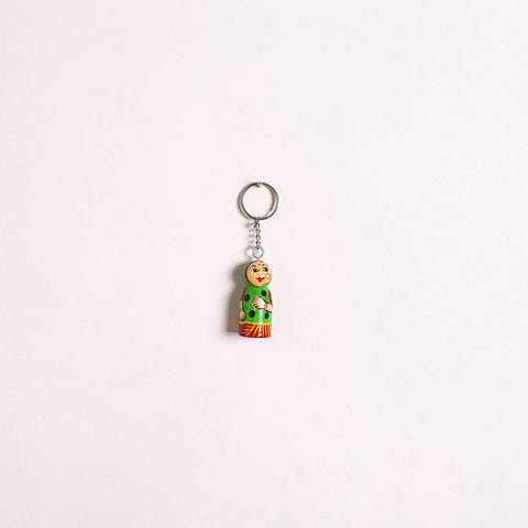 Banaras Handpainted Wooden Doll Keychain 09