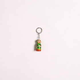 Banaras Handpainted Wooden Doll Keychain 09