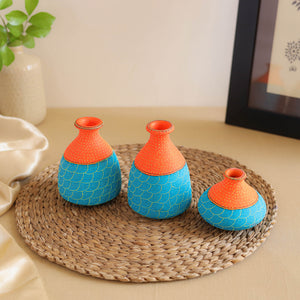 Abstract Pastel Handpainted Terracotta Flower Pots (Set of 3) 28