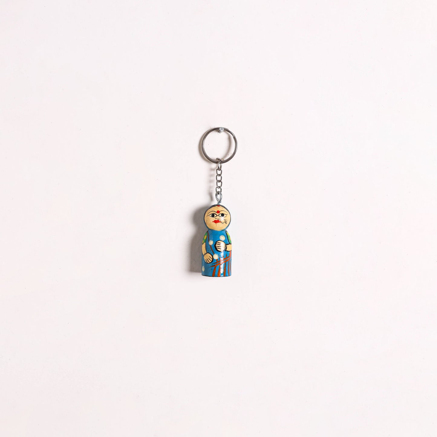 Banaras Handpainted Wooden Doll Keychain 10