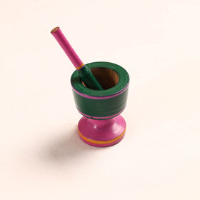  Handmade Lacquered Wooden Mortar & Pestle Set - Big 