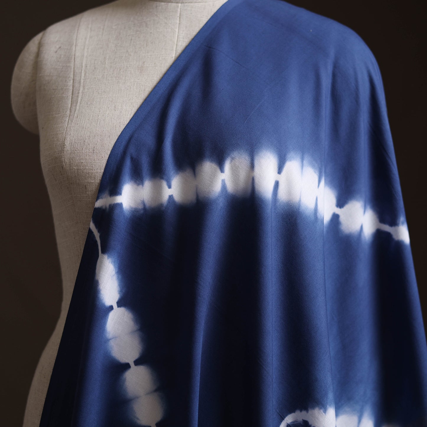 Blue - Shibori Tie-Dye Pure Mul Cotton Fabric 04