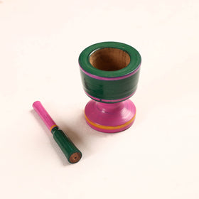  Handmade Lacquered Wooden Mortar & Pestle Set - Big 
