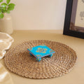 Abstract Pastel Handpainted Wooden Pooja Chowki (4x4 in) 02