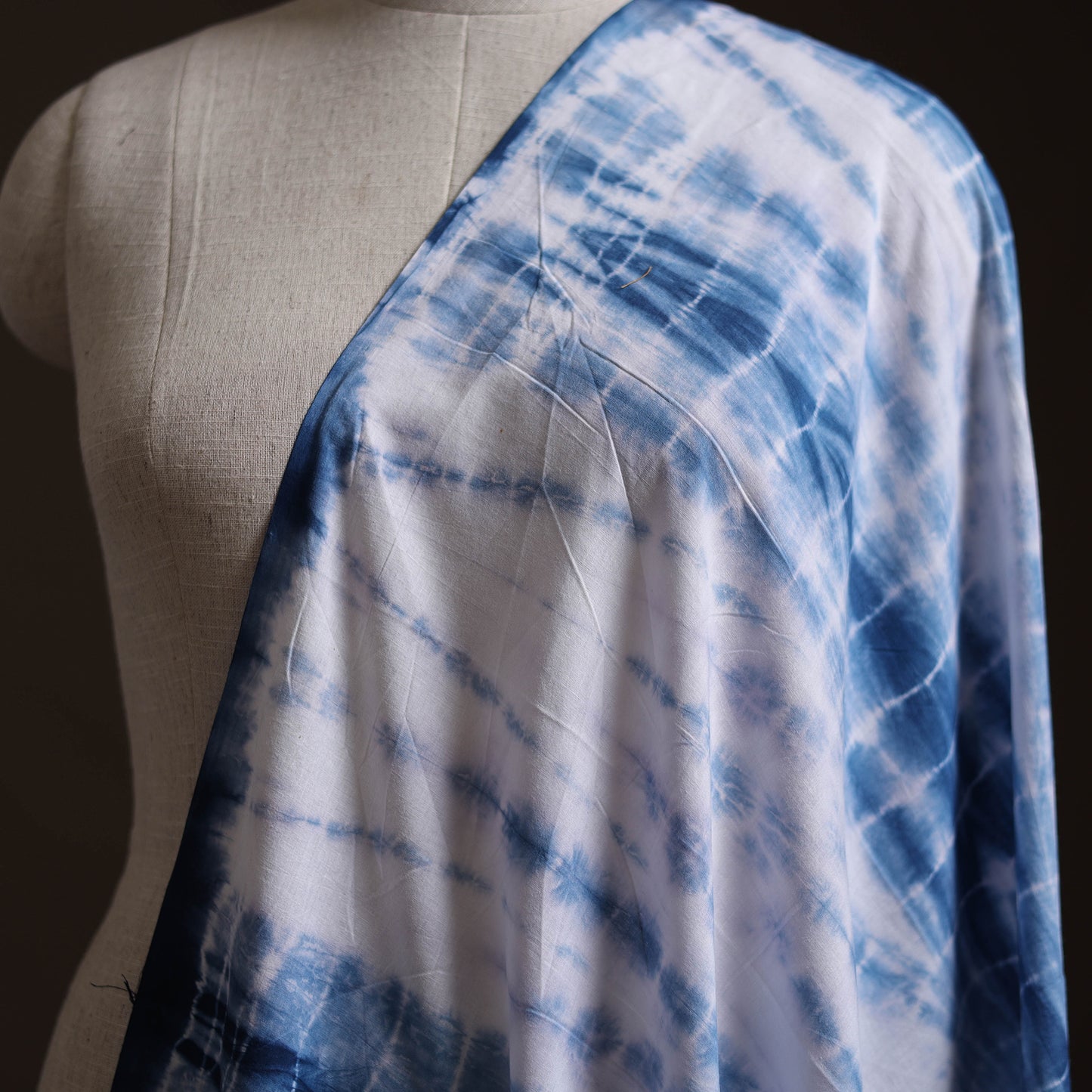Blue - Shibori Tie-Dye Pure Mul Cotton Fabric 07
