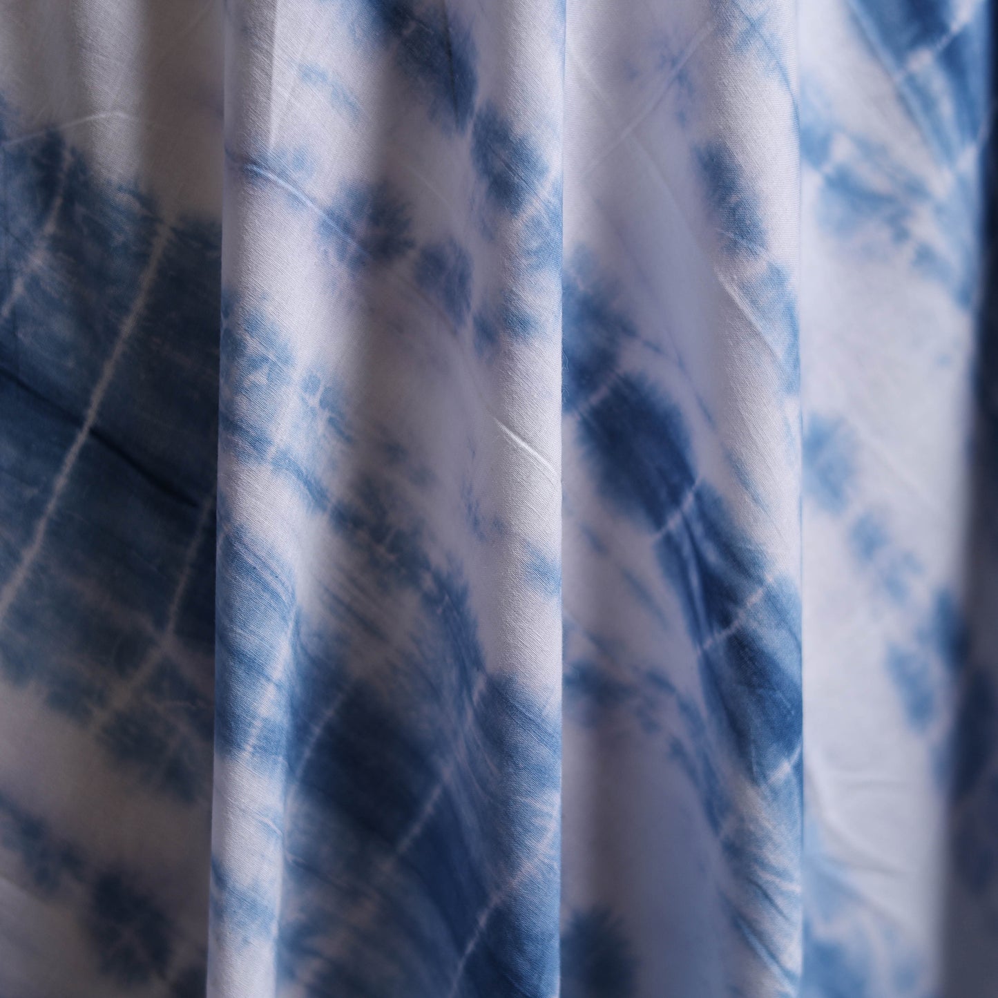 Blue - Shibori Tie-Dye Pure Mul Cotton Fabric 07
