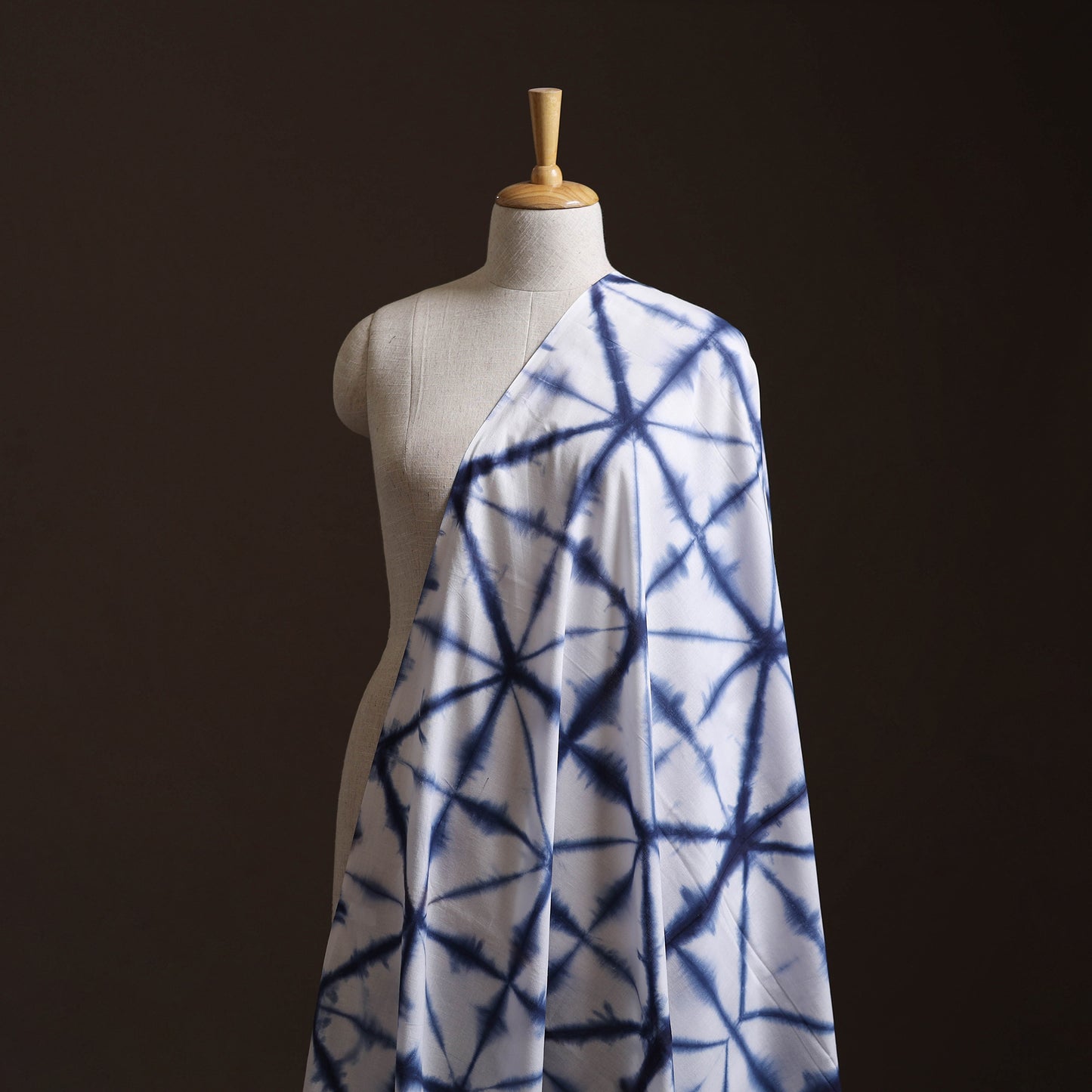 Blue - Shibori Tie-Dye Pure Mul Cotton Fabric 09