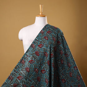 Green - Block Print Cotton Natural Dyed Jahota Fabric 13