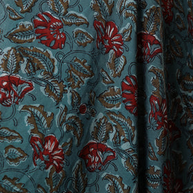 Green - Block Print Cotton Natural Dyed Jahota Fabric 13