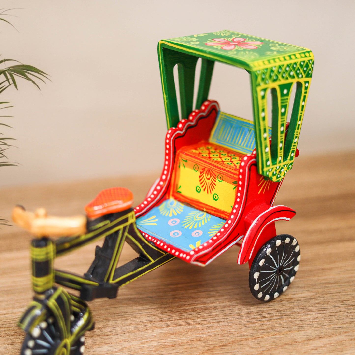 Rickshaw - Banaras Handpainted Wooden Toy for Kids & Home Decor 27