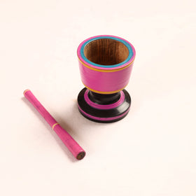  Handmade Lacquered Wooden Mortar & Pestle Set - Big 
