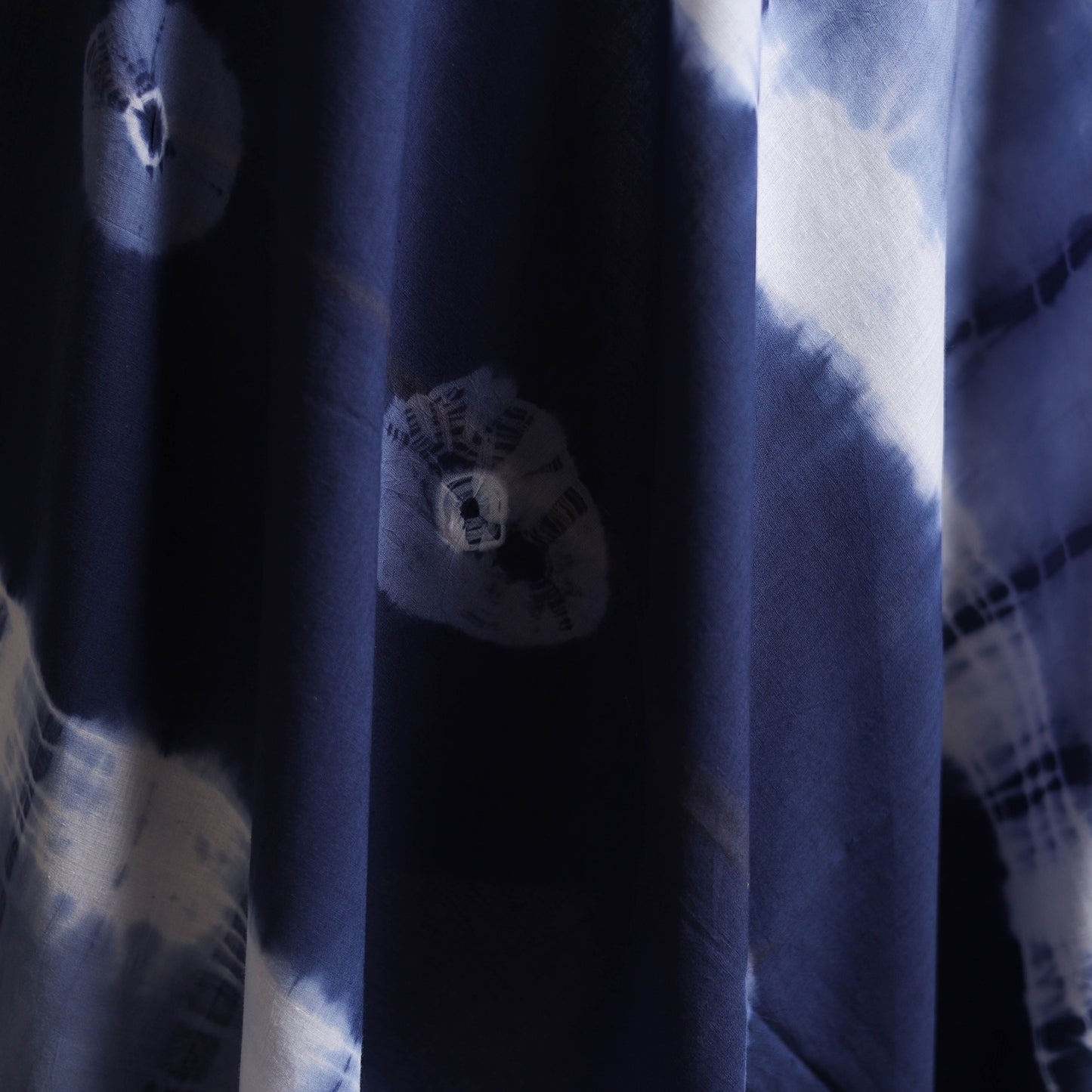 Blue - Shibori Tie-Dye Pure Mul Cotton Fabric 12