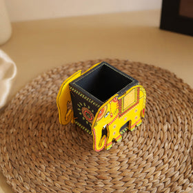 Elephant - Handpainted Wooden Pen Stand 01