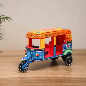 Auto Rickshaw - Banaras Handpainted Wooden Toy for Kids & Home Decor 36