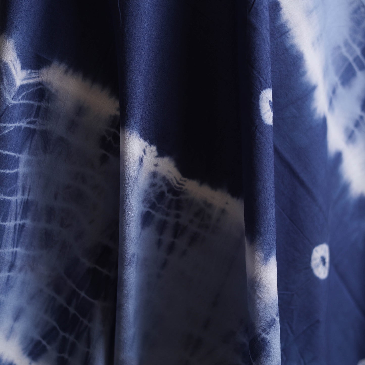 Blue - Shibori Tie-Dye Pure Mul Cotton Fabric 13