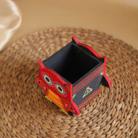 Owl - Handpainted Wooden Pen Stand 02