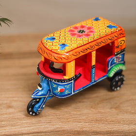 Auto Rickshaw - Banaras Handpainted Wooden Toy for Kids & Home Decor 36