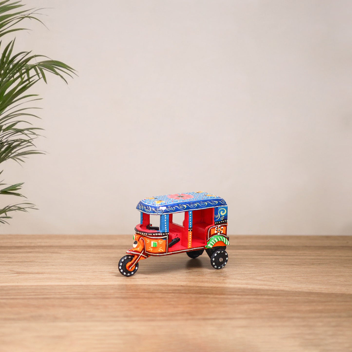 Auto Rickshaw - Banaras Handpainted Wooden Toy for Kids & Home Decor 37