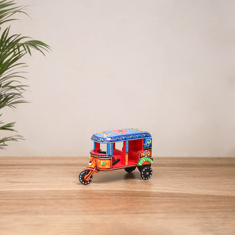 Auto Rickshaw - Banaras Handpainted Wooden Toy for Kids & Home Decor 37