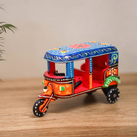 Auto Rickshaw - Banaras Handpainted Wooden Toy for Kids & Home Decor 37
