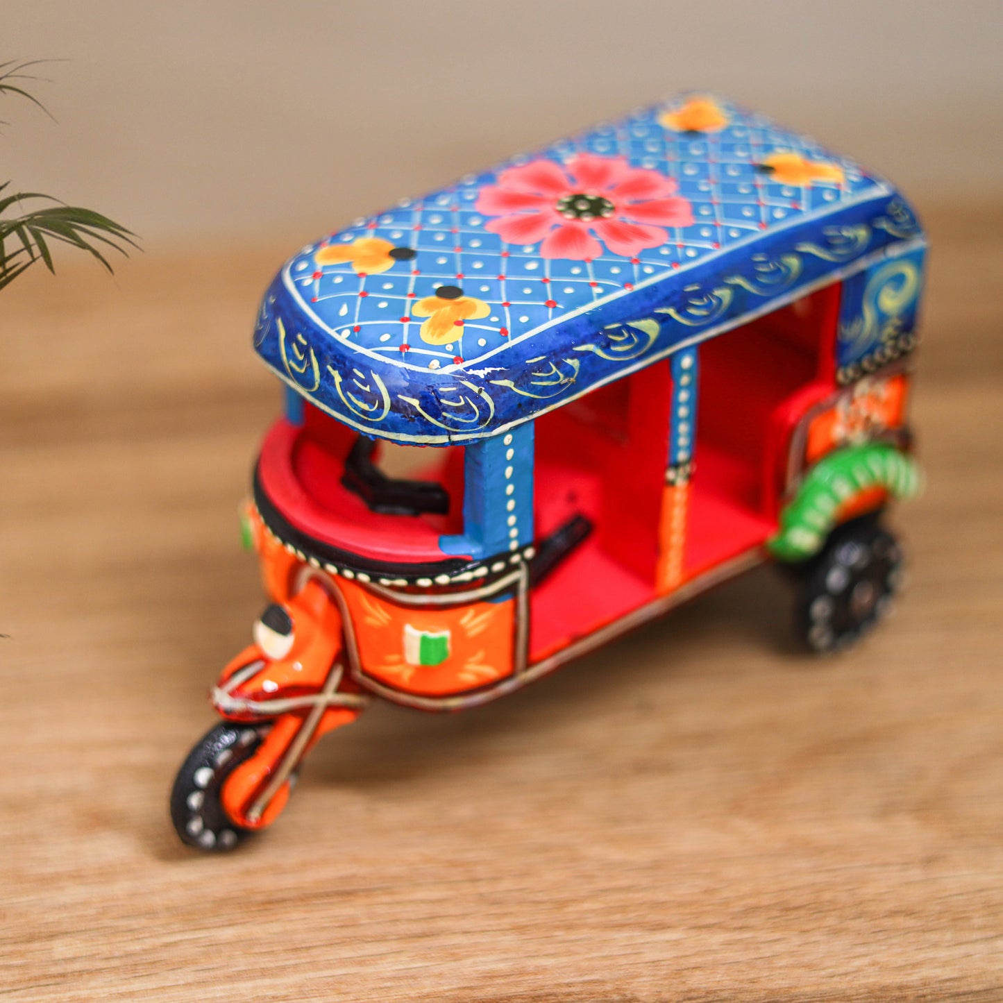 Auto Rickshaw - Banaras Handpainted Wooden Toy for Kids & Home Decor 37