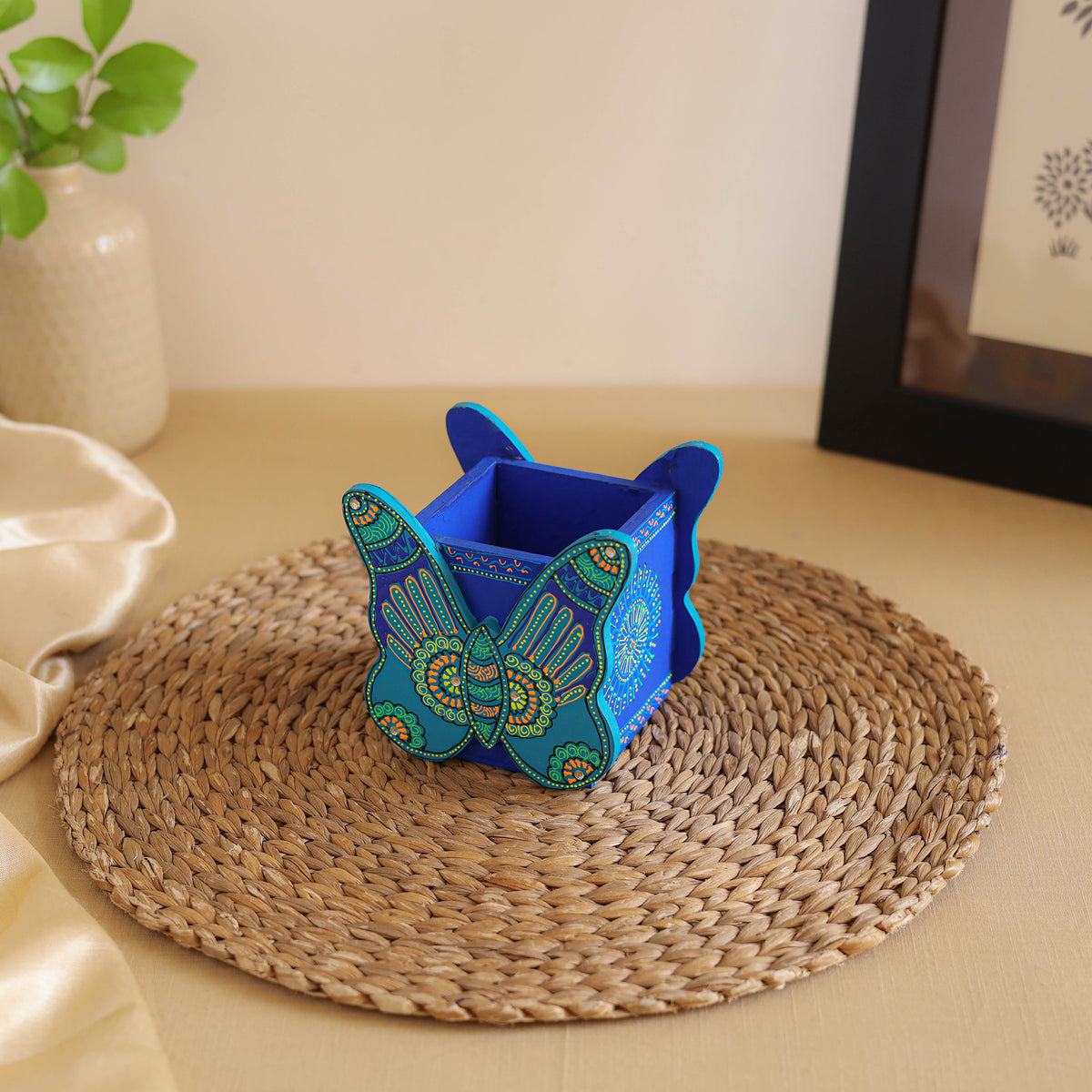 Butterfly - Handpainted Wooden Pen Stand 05