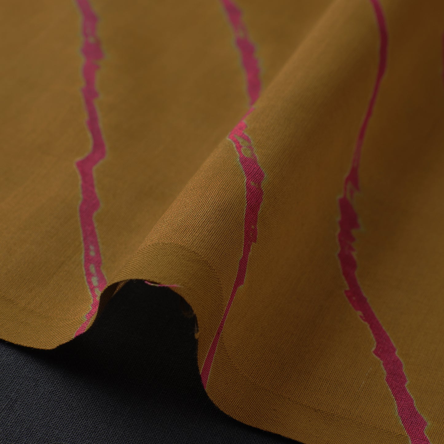 Golden Brown - Leheriya Tie-Dye Chanderi Silk Fabric 21