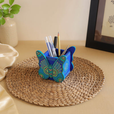 Butterfly - Handpainted Wooden Pen Stand 05
