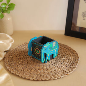Elephant - Handpainted Wooden Pen Stand 06