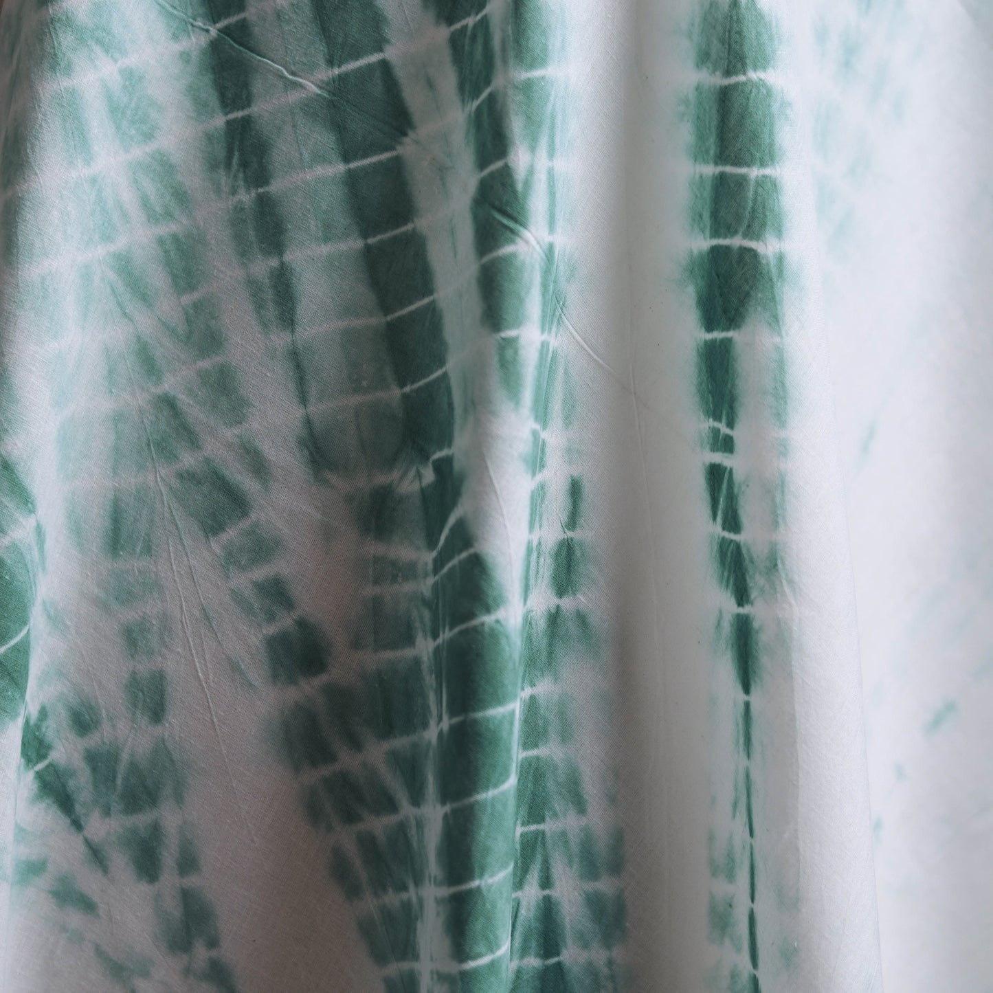 Green - Shibori Tie-Dye Pure Mul Cotton Fabric 17