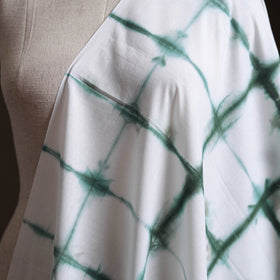 White - Shibori Tie-Dye Pure Mul Cotton Fabric 19