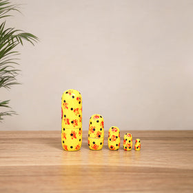 Dolls - Banaras Handpainted Wooden Toy for Home Decor (Set of 05) 01