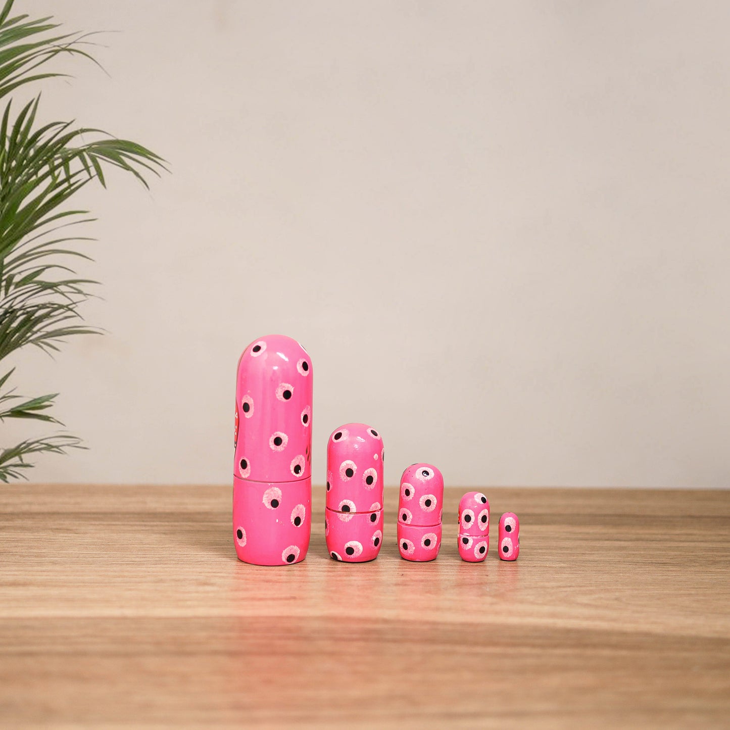 Dolls - Banaras Handpainted Wooden Toy for Home Decor (Set of 05) 02