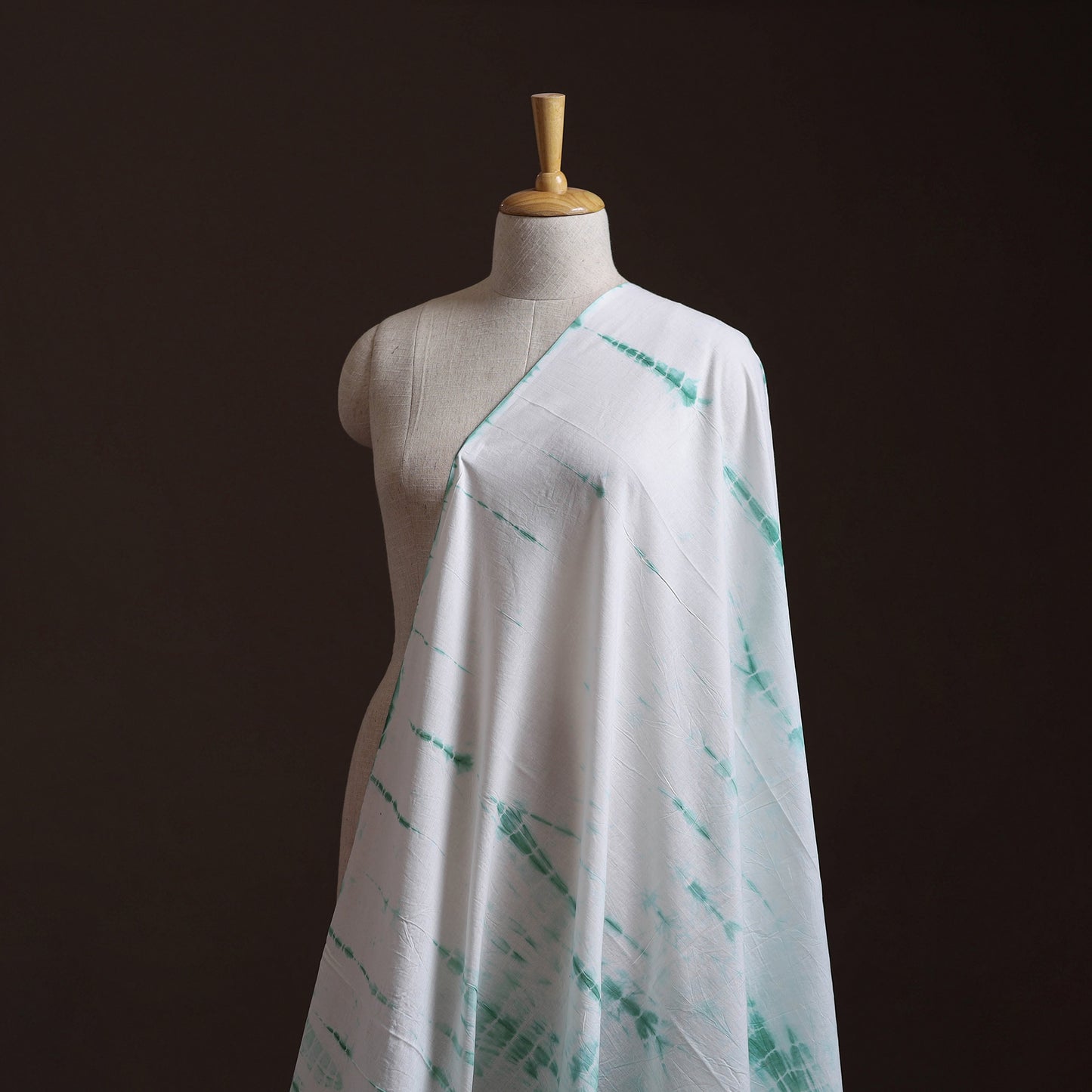 White - Shibori Tie-Dye Pure Mul Cotton Fabric 21
